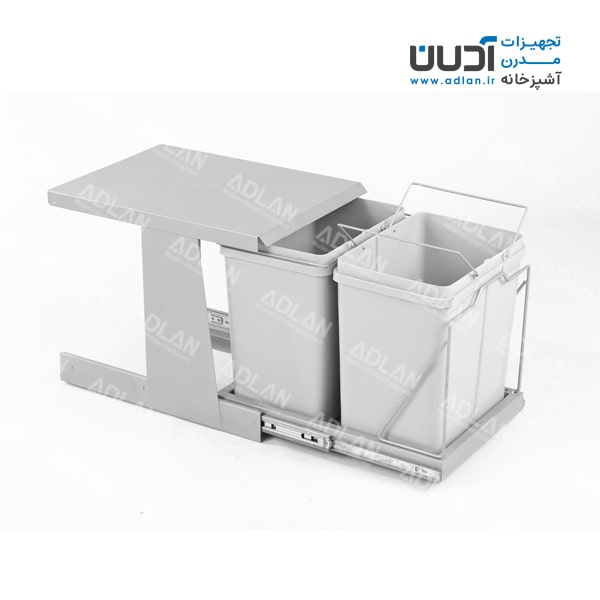 سطل زباله دو مخزنه متوسط ریل کف (34 لیتری) – وندا برند آدلان